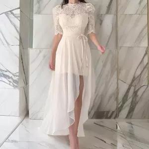 [다잇템]여자 비침 시폰 랩치마 레이스 롱원피스 (29253707A)