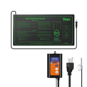 iPower 화씨 40-108도 디지털 열 매트 온도 조절기 및 10