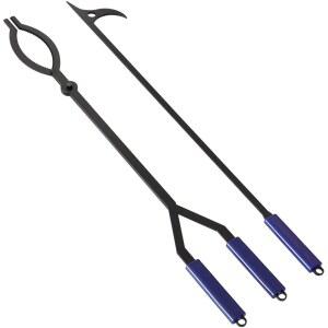 40인치 화재 통나무 집게 포커 도구 구덩이 장작 대형 야외 세트 잡기