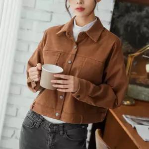 [다잇템]여자 짧은 3컬러 단추 코듀로이 탱크 골덴 자켓 (11312503A)