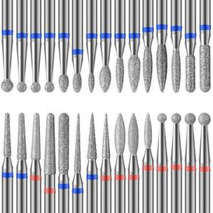 매니큐어 텅스텐 스틸 전문 드릴용 홈 30피스 네일 커터 드릴 비트 전기 유니버설 다이아몬드 세트