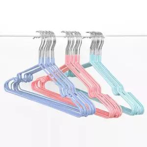 탈의실 업소용 PVC 옷걸이 논슬립 행거 코트 세탁소 베이직 코팅 10P