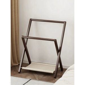 원목수건걸이 욕실 스탠드 거치대 차색 두껍고 수입공예 두툼한 화장실 타올 주방 50cm 호텔 선반