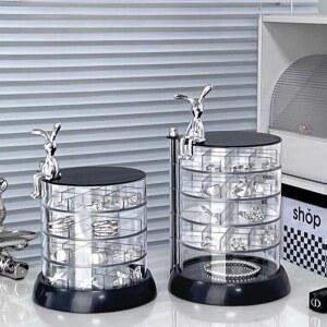 악세사리보관함 투명 팔찌함 시계 Oirlv 우드 소품 심플 회전 화장대정리 화이트 디자인