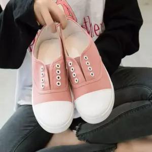 [베스트TOP100] 여자 워크샵 패션화 보세 신발 끈없는 핑크 스니커즈