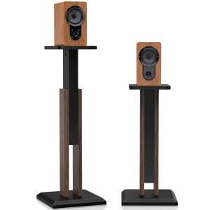 우드 스피커 스탠드 25-34인치 높이 조절 가능(63-84CM), 유니버설 데스크톱 바닥 책장 스튜디오 모니터 스탠드, 홈 시어터를 위한 향상된 오디오 청취 환경