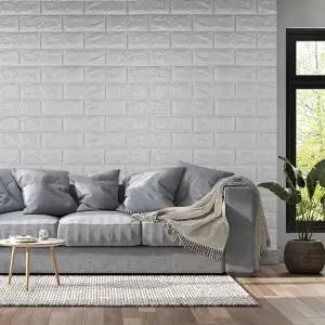 폼블럭 블럭아이 10mmX1mX2.5m 실버그레이/인테리어 필름 단열벽지 벽돌 보온 두꺼운 폼시트지 셀프도배