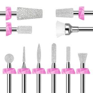 마카트 네일 드릴 비트: E-파일용 다이몬드 샌딩 비트 세트 10개, 아크릴 아트 도구용 큐티클 클리너 키트 도구 매니큐어 준비, 살롱 홈 DIY 사용