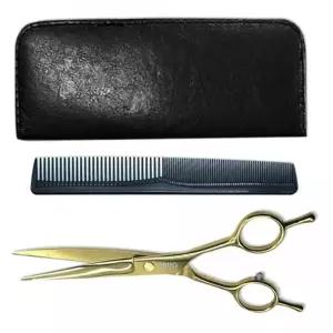 [베스트TOP100] 강아지 커브가위 세트 골드 일자빗 반려견 셀프미용