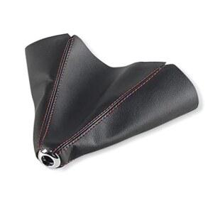 YUIY 유니버설 푸 가죽 수동 자동 기어 변속 노브 커버 시프트 부트 레버 먼지 커버(빨간 솔기 포함)