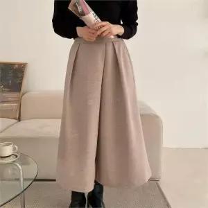 [다잇템]여자 치마바지 FW 언발 핀턱 큐롯팬츠 바지 (9218333A)