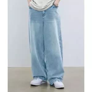 필루미네이트 데미지 워시드 데님 팬츠-아이스블루 420258