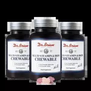 닥터브라이언 멀티비타민&철분 츄어블, 90정(3개월분), 3개