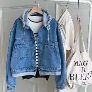 [신상오픈런]이중 투톤 밑단 여성 레이어드 후드청자켓 (30103187)