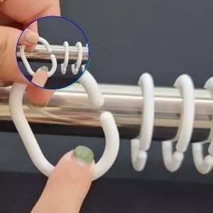 쌍문상회 간편한 커튼링 C형 레일고리 플라스틱 흰색 12P