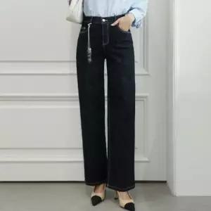 [신상오픈런]다크진 스티치 출근룩 셔츠코디 일자청바지 스판 (30100548)