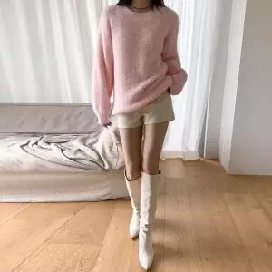 [신상오픈런]여성 힙무드 무지 핀턱 가죽 반바지 (42084472)