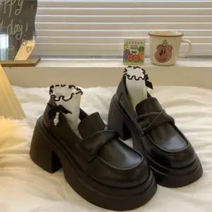 [베스트TOP100] 여자 통굽 키높이 페니로퍼 슈즈 청키 트렌디 구두