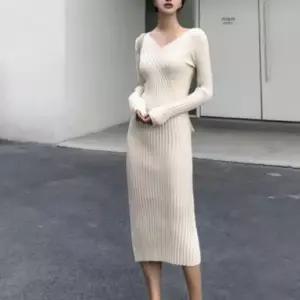 데일리 원피스 니트 간절기 골지 가을 나들이 하객룩 롱