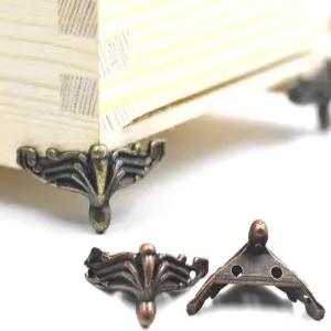 후지위안 10개 합금 보석 상자 나무 장식 발 다리 모서리 보호대 청동 37mm 1.46인치 가드 가구