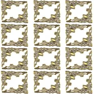 가구 장식용 가장자리 커버 빈티지 금속 모서리 보호대 보석함 책 앨범 등. 24개 청동