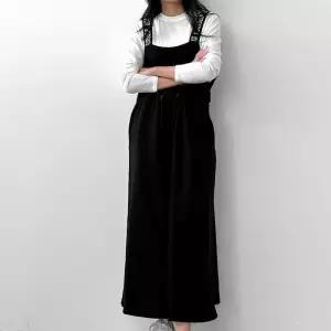 [다잇템]여자 쭈리면 레터링멜빵 드로우코드 점프수트 (18136222A)