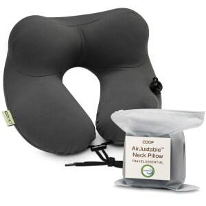 코프 홈 에어저스 여행용 넥 베개 팽창식 목과 턱을 위한 조절 가능한 지지대 컴팩트 부드러운 메모리 폼