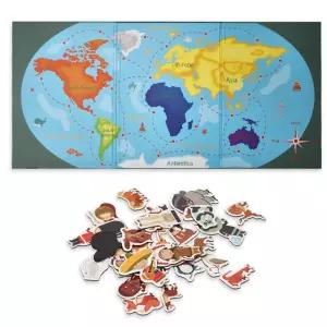 유아용 상상력향상 대륙 세계지도 자석퍼즐 학습용 알파벳 글자 그림
