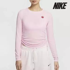 [하프클럽/나이키]나이키 여성용 티셔츠 /d6- HV8728-663 / 우먼스 스포츠웨어 골지 긴팔 크롭 탑