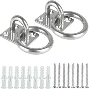 Smgda M8 천장 후크 패드 플레이트 304 스테인리스 스틸 벽 마운트 브래킷 사각 (링 5/16 8mm(50mm x 40mm)