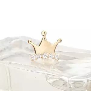 10K 금 왕관 크라운 큐빅 골드 피어싱