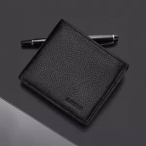 [베스트TOP100] 남자 중년선물 지퍼있는 반지갑 40대 비건레더 중지갑