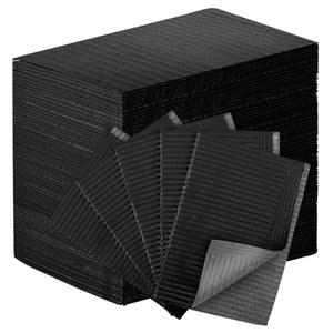 80개 일회용 네일 매트 접이식 종이 타월, 테이블 아크릴 연습 시트, 살롱 매니큐어 용 3겹 방수 클린 매트, 아트 액세서리 13인치 x18(블랙)