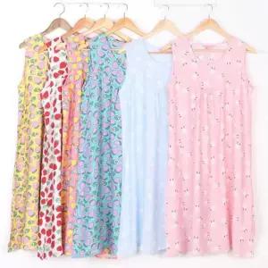 [다잇템]여성 드레스 인견 패턴 러블리 SS 파자마 (30462211A)