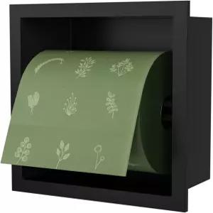 Baronage 블랙 오목 화장지 홀더 6인치 내장 벽 디스펜서 인서트의 스테인리스 티슈 롤 홀더(매트 블랙)