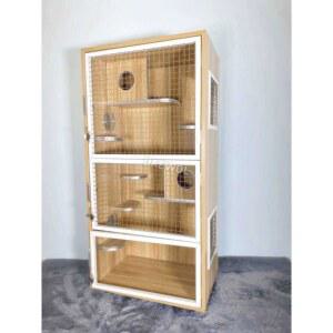 친칠라 케이지 고슴도치 다람쥐 메쉬 놀이터 이중 도어 햄스터 은신처