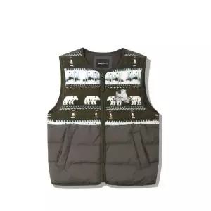백화점 지프 여전용 노르딕 니트 카키 다운 베스트 JQ4JPF604