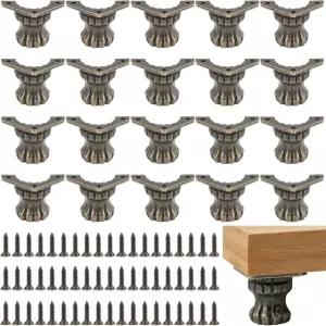 AUEAR 20팩 앤티크 황동 나무 케이스 주얼리 상자 보관함 장식용 하드웨어 발 다리 금속 모서리 보호대