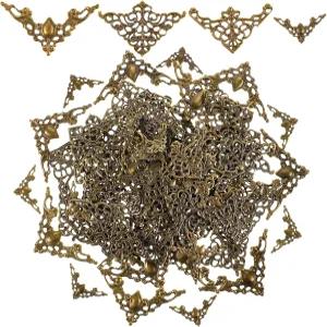 100 PCS 금속 책 코너 프로텍터 사진 스크랩북 앨범 데코 커버 장식용 모서리 가드 데스크탑 주얼리 박스