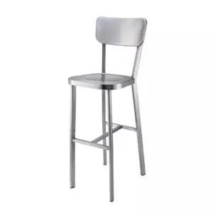 스테인레스 높은 미드센츄리 식탁 의자 라탄 등받이 홈바