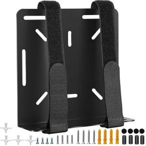 마이크로 PC, UPS 유닛, WiFi 라우터, 케이블 모뎀 및 기타 전자 장치용 유니버설 월 VESA 마운트 Dell Lenovo 미니 PC용 조절 가능 스트랩 브래킷, TV 또는 모니터 뒤에 장착됨