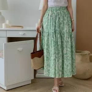 [다잇템]여자 면원단 나들이 티어드 꽃무늬 SS 롱스커트 (16097291A)