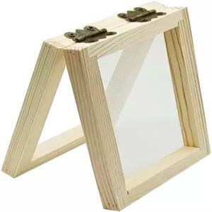 Worown A7 종이 제작 화면 작은 나무 몰드 데크 (4 x 5 인치) DIY 공예 및 말린 꽃 핸드크래프트용 프레임