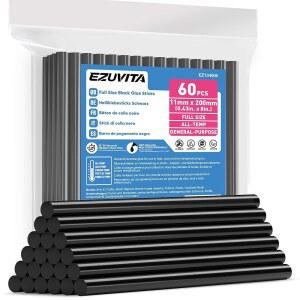 이지비타 풀 사이즈 핫 스틱, 0.43 u201D 다이아 x 8 길이, 60팩 블랙 멜트 건 올 템프 건, DIY 아트 크래프트 일반 수리를 위한 다목적, 축제 장식