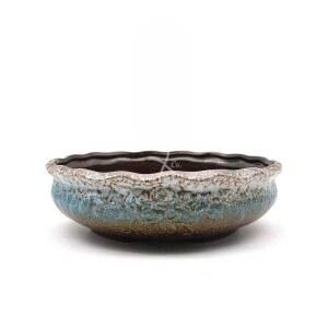 화분 물확 옹기 연못 다육식물 도자기 눈꽃 원형 청백 특대 조경