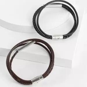 [다잇템]여자 남자 코디 클래식 커플템 레더 팔찌 (12473958A)