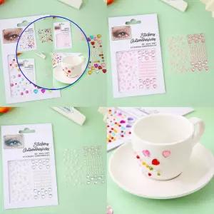 쌍문상회 감성적인 페이스하트 아트스티커 큐빅 뷰티 장식 파티