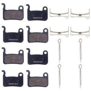 4 Pairs Organic Bike Bicycle Disc Brake Pads for Shimano Deore XT M765 M775 M776 XTR M965 M966 M975 LX M585 T665 SLX M665 M535 M595 M596 Hone M601 S500 S501 Saint M800 M545 R505 T605