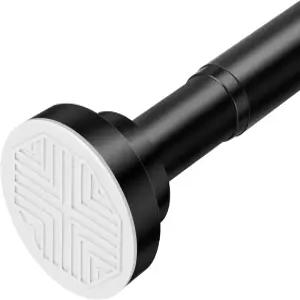 ZYKORT 블랙 샤워 커튼봉 28-51인치 튼튼한 텐션봉 미끄럼 방지 방청 스테인리스 스틸 욕실 창문 및 옷장용