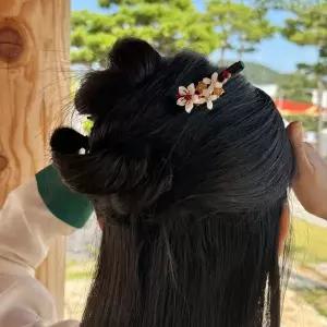 화이트꽃 나무 한복비녀